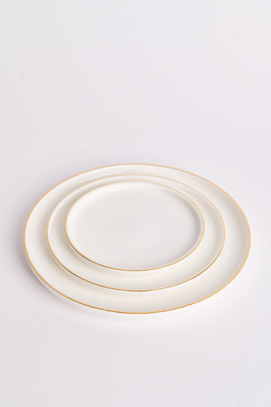 White\Gold Rim Porcelain Dinnerware Set